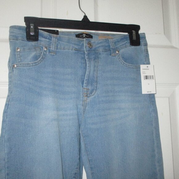 7 FOR ALL MANKIND SLIMMY Boys Size 14 Light Wash Stretch Denim Jeans - Picture 7 of 11